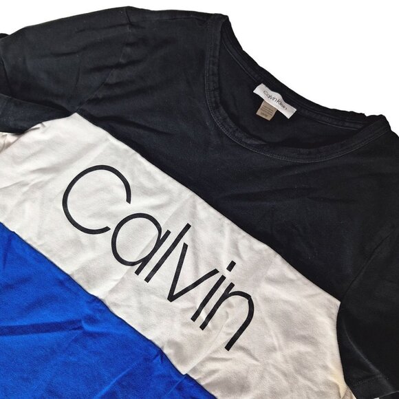 Calvin Klein Women's T Shirt Dress Size Medium Colorblock Logo Summer - Picture 1 of 7